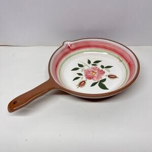 Stangl Pottery Wild Rose Skillet Baking Casserole Pan